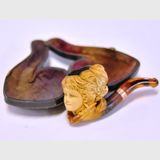 Meerschaum Pipe | Period: Edwardian 1916 | Material: Meerschaum, amber and 9ct. gold.