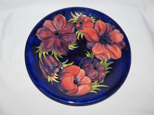 Moorcroft Anemone plate | Period: 1980 | Make: Moorcroft | Material: Pottery | Walter Moorcroft Anemone pattern plate